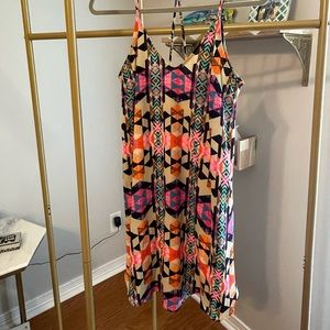 Bright multicolored boho aztec dress